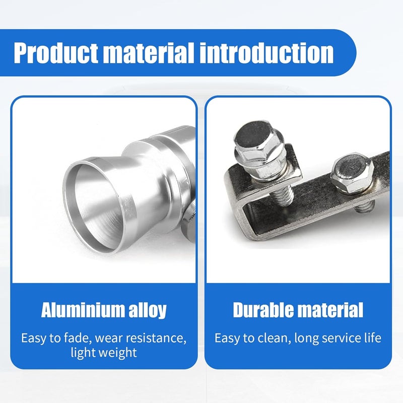 ijuicy 2 PCS Car Turbo Whistle, Exhaust Muffler Pipe Whistle, Turbo Sound Whistle Exhaust Muffler, Aluminum Car Turbo Sound Simulator, Universal Modification Accessories for Most Cars (Silver #M) - Image 5